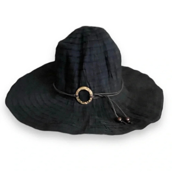 Black Adjustable Brim - Wide Brim Sun Hat - Adult One Size - Picture 10 of 11